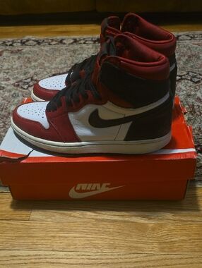 Nike Women’s High-Top Sneakers Red White Black